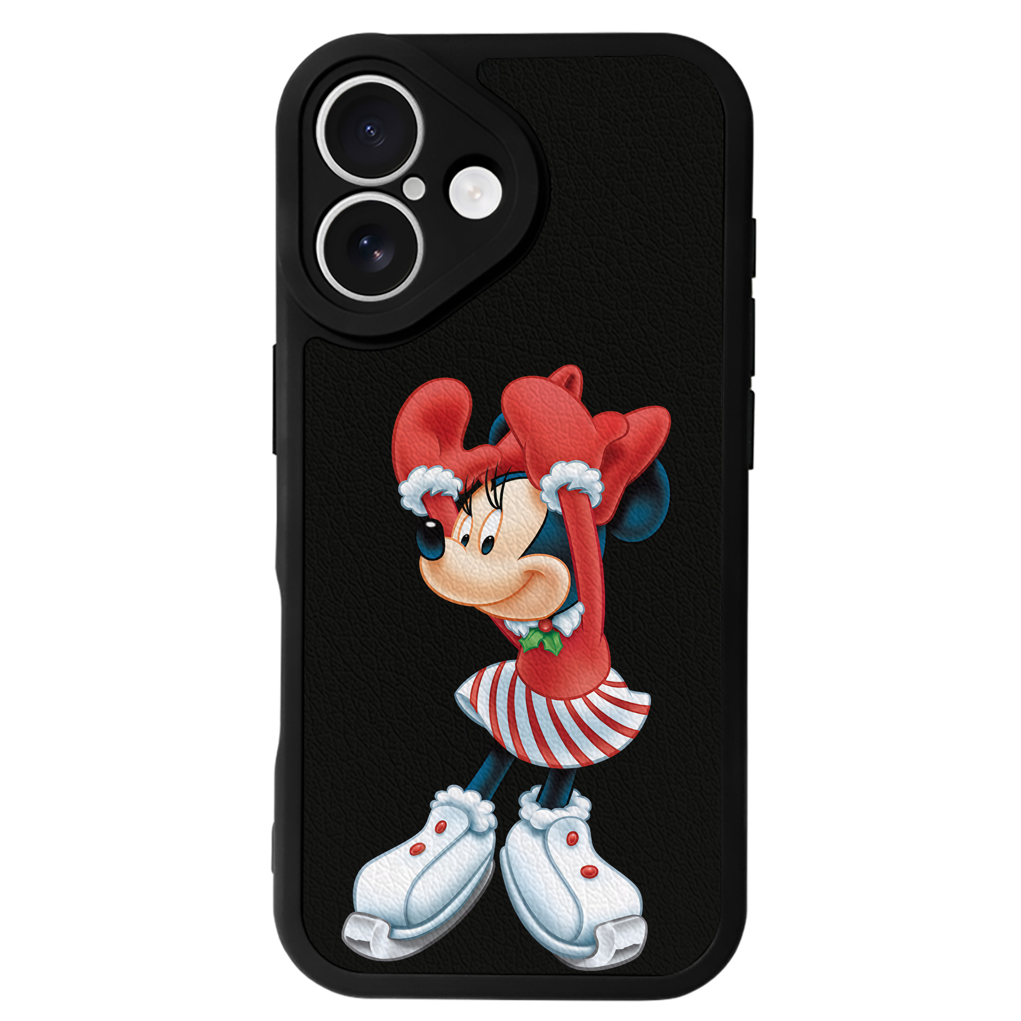 （画像用） ミッキーマウス Mickey Mouse 【iPhone 16シリーズ対応】シリコンスマホケース（レザー調） 材質：シリコン